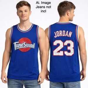Space Jam Tune Squad Jordan 23 Basketball Jersey Blue Mesh Men L Sportcore Retro